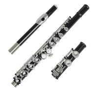 flauto traverso 16 Closed Open Hole C Key Flute Professional Transverse Flute With E Key Woodwind Instrument Beginner Leather Box(Black)