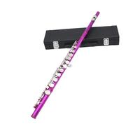 Flauto Traverso 16 Fori Aperti Chiusi C Flauto Strumento A Fiato Concerto Professionale Con Chiave E(Rose Red)
