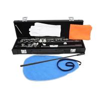 flauto traverso Flauto 16 Fori Chiusi Aperti Chiave C Flauto Traverso Professionale Con Parti Set Di Custodie In Pelle Per Strumenti A Fiato(Black)