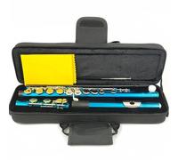 Flauto Traverso Flauto 16 Fori Chiusi Chiavi C Strumento Flauto Blu Marino Placcato In Nichel Cupronichel Con Chiave E
