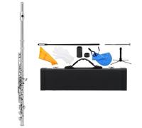 flauto traverso Flauto 16 Fori Chiusi Nella Chiave Del Flauto Da Concerto In Do Trasversale Con La Chiave Dello Strumento A Fiato Professionale In Mi(Silver)