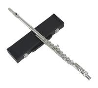 flauto traverso Flauto A 16 Fori Chiusi Chiave C Flauto Da Concerto Flauto Da Concerto Flauto Traverso Professionale A Fiato Con Chiave E(Silver)