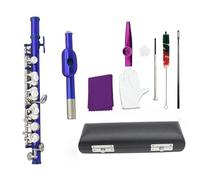 flauto traverso Flauto Da Concerto Per Flauto In Chiave C A 16 Fori Chiusi Con Chiave E Ottavino Per I Principianti Che Vogliono Esercitarsi A Suonare(Blue Piccolo)