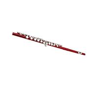 Flauto traverso flauto per principianti Flauto rosso 16 fori flauto chiave C con scatola in pelle borsa per flauto accessori per strumenti set di pulizia