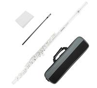 Flauto Traverso Flauto Regolabile A C 16 Strumenti Musicali Placcati In Argento Rame Bianco Foro Chiuso Con Accessori