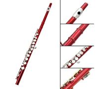 flauto traverso Flauto Traverso Professionale A 16 Fori Aperti Chiusi In Chiave C Con Scatola In Pelle Per Principianti Per Strumenti A Fiato In Chiave E(Red)