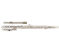 Flauto Traverso Lechgold FL-19/2U argentato in C, testa curva/dritta, nickel silver, chiavi chiuse. Include custodia, borsa e bastoncino pulizia.