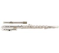 Flauto Traverso Lechgold FL-19/2U argentato in C, testa curva/dritta, nickel silver, chiavi chiuse. Include custodia, borsa e bastoncino pulizia.
