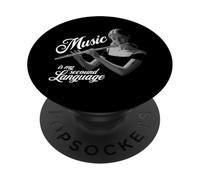 Flauto traverso Music is my second Language flauto traverso flauto PopSockets PopGrip Adesivo