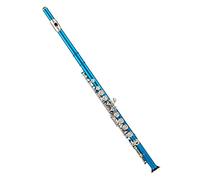 Flauto traverso Set di Flauti A 16 Tasti Colorati Do Foro Chiuso Blu Rosso Viola Argento Nichelato Principiante con Custodia Guanti (Color : Blue)