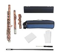 flauto traverso Set Di Flauto A 16 Fori Chiave C. Flauto A Chiave C Con Scatola, Guanti Di Stoffa, Accessori Per Strumenti A Fiato Rosso Antico