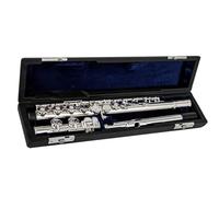 Flauto Traverso Strumenti Flauto Placcato In Argento Cupronichel Con Apertura Chiave C, Flauto A 16 Fori Con Custodia Per Flauto E Accessori