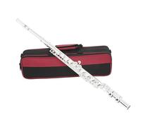 Flauto Traverso Strumenti Musicali Professionali Flauto C Regolabile 16 Fori Chiusi In Rame Bianco Placcato Argento