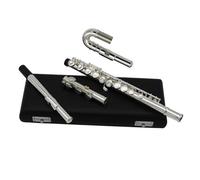 flauto traverso Studente 16 Fori Fori Chiusi Flauto Placcato Argento Testa Curva C Chiave Offset G Con Scatola