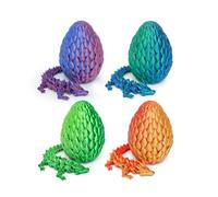 Flavery Confezione da 4 uova di drago stampate in 3D, mini uova con drago | Simpatici premi in omboniere, regalo a sorpresa per compleanno, Pasqua, Natale, bella statuetta decorativa per