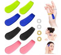 FLAVNTEL 8 Pezzi Clip per Digitopressione, 4 Pezzi Massaggiatore per Le Dita, Clip Portatile per Massaggio con Digitopressione, Agopressione Anello Set, Dispositivo Indossabile Mal di Testa Naturali