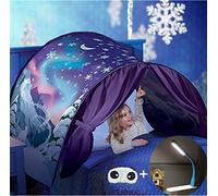 Flayor - Tenda da letto per bambini, tenda da sogno pieghevole, tenda da letto pieghevole, casetta da gioco, tenda da gioco per bambini, regali di Natale (neve)