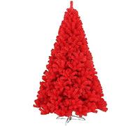 FLBT Albero di Natale Artificiale, Pino Rosso con Supporto in Metallo, Intensivo Incernierato, A6.9ft (210 cm)