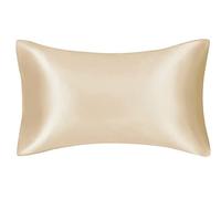 FLCA - Federa cuscino in seta di gelso per capelli e pelle, entrambi i lati in seta di gelso, cammello, dimensioni standard 50 x 75 cm