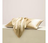FLCA Federa in 100% seta di gelso Charmeuse da 19 momme, con lato inferiore in lyocell per capelli e pelle, 1 chiusura a busta (50 x 75 cm, champagne)