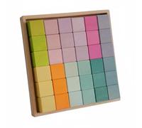 FLCPJGV 36 Pezzi Blocchi Costruzione Bambini Confezione Mattoncini Mosaico Puzzle Creativo Legno Levigato Colori Assortiti Composizioni Figure Pensiero, Macaron