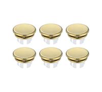 FLCPJGV 6 pezzi anello di troppo pieno per lavandino, coperchio di troppo pieno, rotondo, tappo di ricambio riutilizzabile per lavandino del bagno, inserto, Oro Brillante