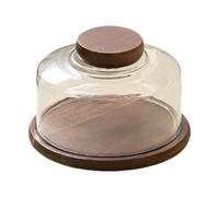 FLCPJGV Alzata per Torta con Coperchio a Cupola, Piatto per Torta in Legno, Portafrutta, Espositore Decorativo per Feste, Compleanni E Cucine, Chiaro