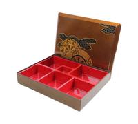 FLCPJGV Bento Box Giapponese con Vassoio Multi Scomparti Contenitore Portapranzo con Coperchio Piatto Sushi Tradizionale Portavivande Snack in PP Adatto, 6 Griglia