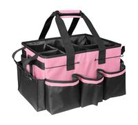 FLCPJGV Borsa Portaoggetti per Prodotti di Pulizia Organizer Porta Attrezzi Tascabile Impermeabile Divisori Interni Regolabili Grande Capacità Adatta per Puli, Rosa