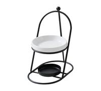 FLCPJGV Bruciatore di oli essenziali, portacandele tealight, ciotola in ceramica rimovibile, scalda-aroma per Natale, Nero