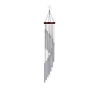 FLCPJGV Campanella a da Esterno Grande Decorazione per Giardino con Tubi in Alluminio Robusti Suono Profondo E Campana Memoriale Resistente, Argento