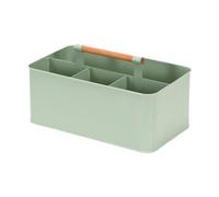 FLCPJGV Cesto da Giardinaggio, Cassa Organizer in Metallo con Scomparti E Manico in Legno, Ferro Zincato, Spazioso per Forniture E Accessori, Adatto per, Verde