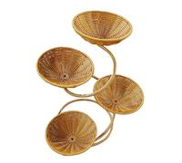 FLCPJGV Cesto Portaoggetti per, Rotondo, Robusto, Multiuso, per Articoli Da Toeletta, Snack, Portaoggetti Intrecciato