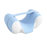 FLCPJGV Cuscino Antirughe per Dormire Sulla Schiena Memory Foam Sostegno Testa Collo Comodo Traspirante Lavabile Adatto a Mantenere La Testa Dritta Riposo Su, Bianco Blu