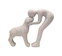 FLCPJGV Decorazione per La Casa con Statua di Uomo E Cane, 15,7x13,5 Cm, Carina, per Animali, Regalo per Papà, per Ufficio, Soggior