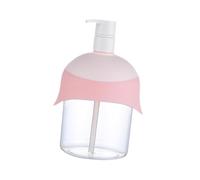 FLCPJGV Dispenser Sapone con Pompa Manuale Bottiglia Trasparente Ricaricabile Contenitore Liquido Compatto Accessori Bagno in Pp Adatto a Bagno Cucina Piano L, Rosa