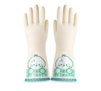 FLCPJGV Guanti Gomma Nitrile per Lavare Piatti, Verde, 32cm, Foderato | gomma nitrilica e tessuto - impermeabili - per pulizie domestiche - palmo antiscivolo - per lavaggio manuale - per
