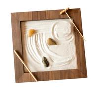 FLCPJGV Kit Giardino in Legno, Giardino con Sabbia, Elegante Decorazione da scrivania per la Meditazione nella Stanza della scrivania