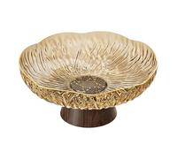FLCPJGV Pedestal Fruttiera con Base Rialzata Ciotola Frutta Vassoio Snack Portatile Centrotavola Decorativo Moderno in Materiale Robusto Adatto per Soggiorno, Ambra