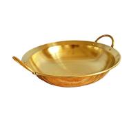 FLCPJGV Pentola in Ottone per Zuppa Calda, Resistente, Versatile, Facile da Pulire, Wok per Riunioni, 22 Cm
