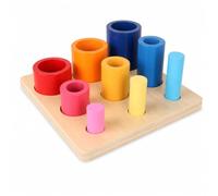 FLCPJGV per la Prima Infanzia, co di Smistamento Forme Geometriche per 1, 2, 3 Anni, per la Scuola, Tre Cerchi a gradini