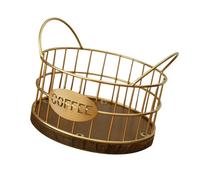 FLCPJGV Porta Cialde Caffè Supporto Moderno per Capsule con Cestino Organizer Compatto in Metallo E Legno Contenitore per Caffè E Accessori Scrivania Adatto a, 17x12.5 Cm