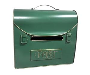 FLCPJGV Postale Montata a Parete Ispirata Alla Valigetta Classica Funzionale in Ferro Pratico Decorativa Robusta per La Raccolta Postale Adatta a Casa, Verde