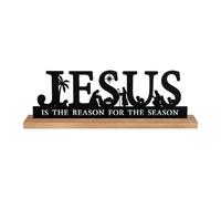 FLCPJGV Presepe in Metallo con Base in Legno. Decorazioni Religiose Multiuso per Presepi Natalizi, Adatte a Feste, Caminetti, Decorazioni Natalizie E per Le F, GesÙ 30cmx4cmx10cm