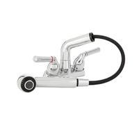 FLCPJGV Rubinetto da Cucina Rubinetto Lavello Miscelatore Lavanderia Miscelatore Lavatoio con Doccetta Estraibile a Doppio Getto E Beccuccio Girevole 360, Placcato