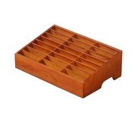 FLCPJGV Scatola Portaoggetti per Telefono, Organizer Da Scrivania, 24 Scomparti, Rettangolare, in Legno, Multifunzionale, per La Gestione Del Telefono Cellula, Marrone