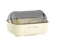 FLCPJGV Scolapiatti Contenitore Antipolvere Porta Utensili Piatti Rastrelliera per Tazze Salvaspazio con Coperchio Trasparente Adatto per La Cucina, Bianco Latteo