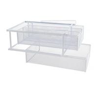 FLCPJGV Sotto Ripiano Organizzatore per Calzini Cestino Scorrevole Cassetto Aggiuntivo con Struttura a Tirante Adatto per Cucina E Guardaro, Bianco 3 Scomparti