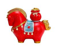 FLCPJGV Statua di Animale in Miniatura, Figurina Cinese Fengshui, Ornamento di Cavallo, Decorazione per La Casa, Decorazione Da Scrivania, Balcone, Interno, Stile C