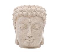 FLCPJGV Statuetta a Forma di Testa di Buddha, Vaso per Fiori, Contenitore per Piante in Resina, Ornamento da Scrivania, Fioriera per Patio, Scrivania, Mensola, Style B